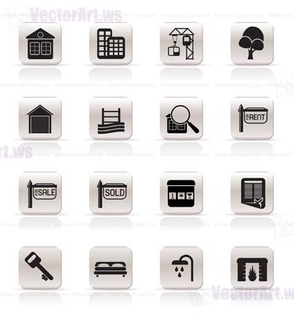 Simple Real Estate Icons - Vector Icon Set