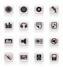 Simple Music and sound Icons Vector Icon Set