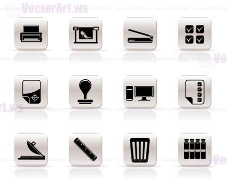 Print industry Icons - Vector icon set