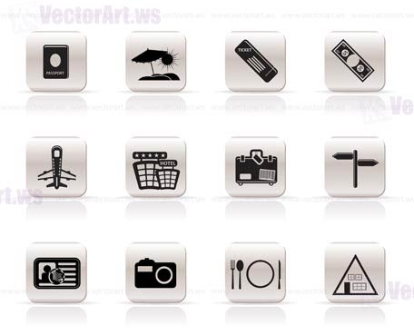 Simple Travel and trip Icons- Vector Icon Set