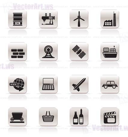 Simple Business and industry icons - Vector Icon Set