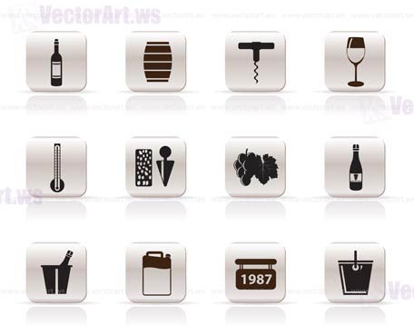 Wine Icons - Vector Icon Set