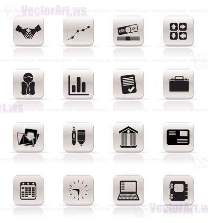 Simple Business and Office icons - Vector Icon Set