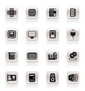 Simple Computer  Performance and Equipment Icons - Vector Icon Set