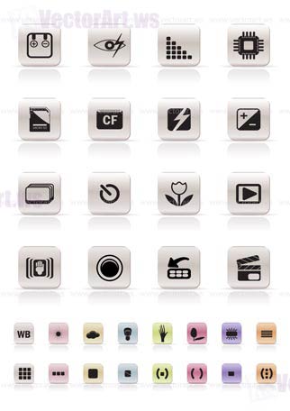 Digital Camera  Performance - Vector Icon Set