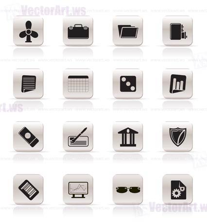 Simple Business and Office Icons - Vector Icon Set 2