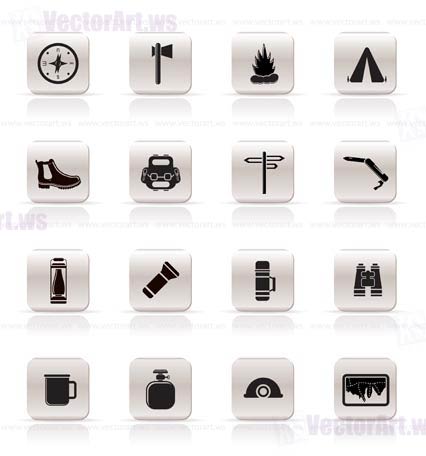 Simple Tourism and Holiday Vector Icon Set