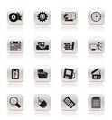 Computer, mobile phone and Internet Vector Icon Set