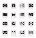 Simple Mobile Phone, Computer and Internet Icons - Vector Icon Set