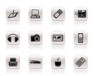 Simple Hi-tech technical equipment icons - vector icon set 3