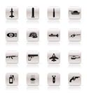 Simple weapon, arms and war icons - Vector icon set