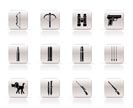 Hunting and arms  Icons - Vector Icon Set