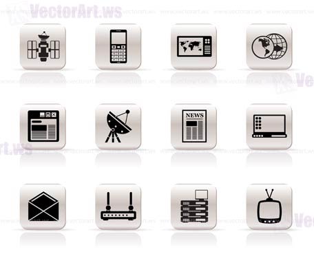 Simple Communication and Business Icons - Vector Icon Set