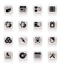 Simple Server Side Computer icons - Vector Icon Set