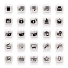 25 Simple Realistic Detailed Internet Icons - Vector Icon Set