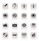 Simple  medical themed icons and warning-signs - vector Icon Set