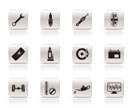 Simple Car Parts and Services icons - Vector Icon Set 1