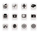 Simple Retro business and office object icons - vector icon set