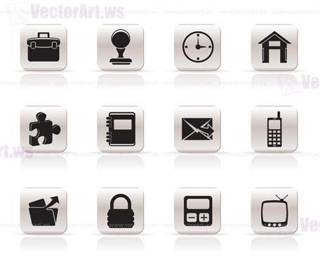 Simple Business and office icons - vector icon set