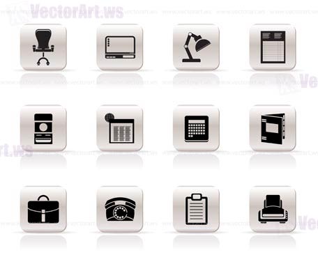 Simple Business, office and firm icons - vector icon set