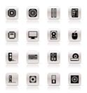 Computer  performance and equipment icons - vector icon set