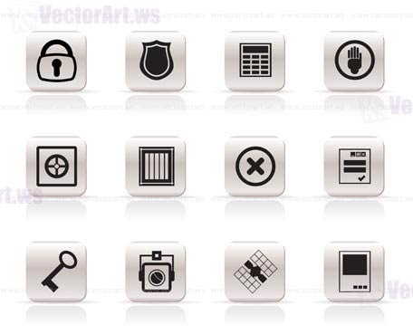 Simple Security and Business icons - vector  icon set