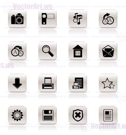 Simple Internet and Website Icons - Vector Icon Set