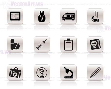 Medical and healthcare Icons Vector Icon Set