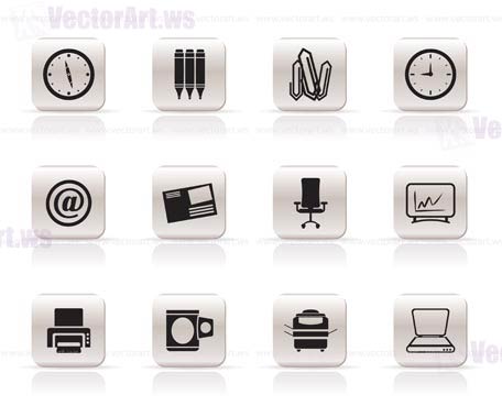 Business and Office tools icons  vector icon set