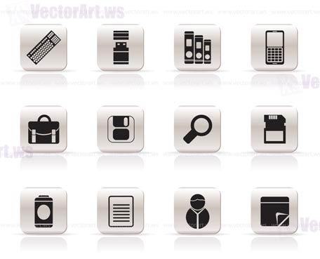 Business and Office tools icons - vector icon set 3