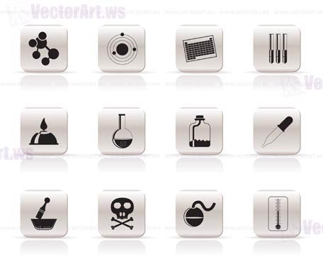 Chemistry industry icons - vector icon set