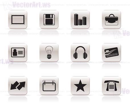 Office and business icons - vector icon set