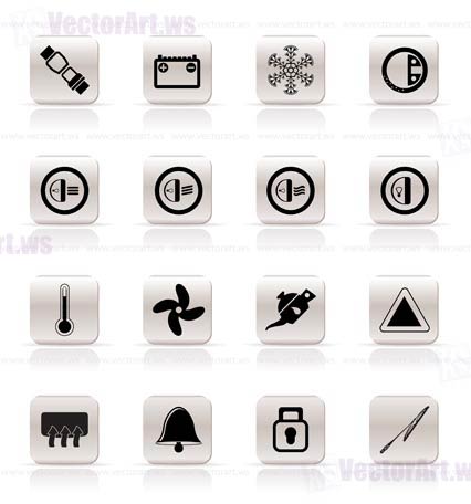 Car Dashboard icons -  vector icons set