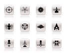 different kinds of future spacecraft icons - vector icon set