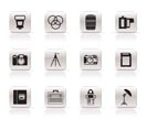 Photography equipment icons - vector icon set