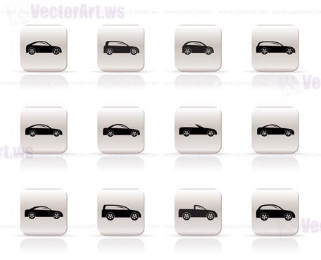 different types of cars icons - Vector icon set