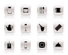 restaurant, cafe, bar and night club icons - vector icon set