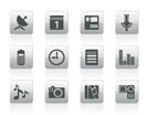 Mobile phone performance icons - vector icon set