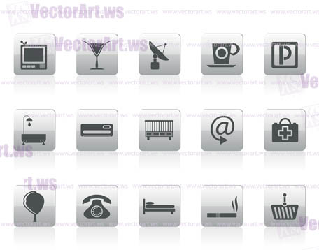 Hotel and motel icons  - Vector icon Set