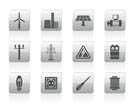 Electricity and power icons - vector icon set