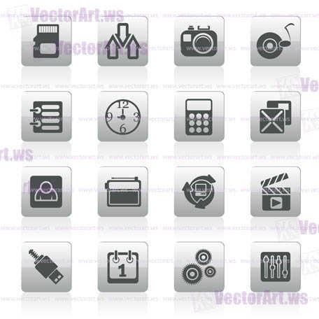 phone  performance, internet and office icons - vector icon set