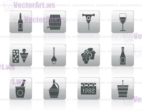 Wine Icons - Vector Icon Set