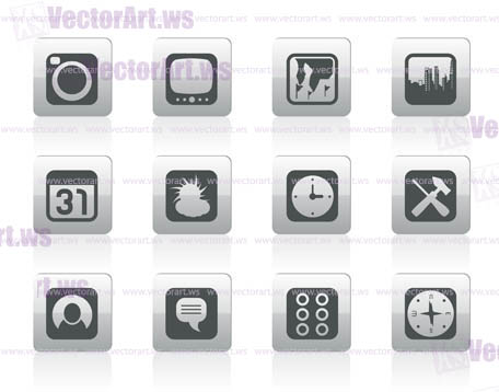 Mobile Phone and Computer icon - Vector Icon Set