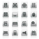 Computer  performance and equipment icons - vector icon set