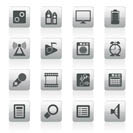 Mobile phone  performance, internet and office icons - vector icon set