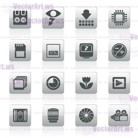 Digital Camera Performance - Vector Icon Set