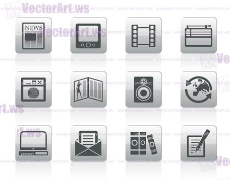 Media and information icons - Vector Icon Set