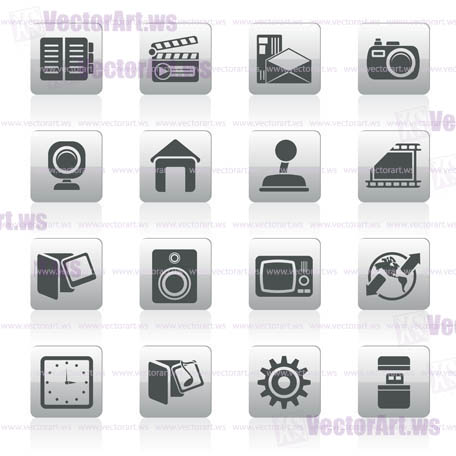 Internet, Computer and mobile phone icons - Vector icon set