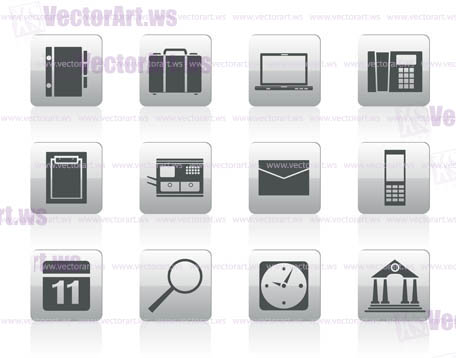 Business, Office and Mobile phone icons - Vector Icon Set