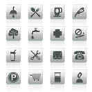 Petrol Station and Travel icons - Vector Icon Set